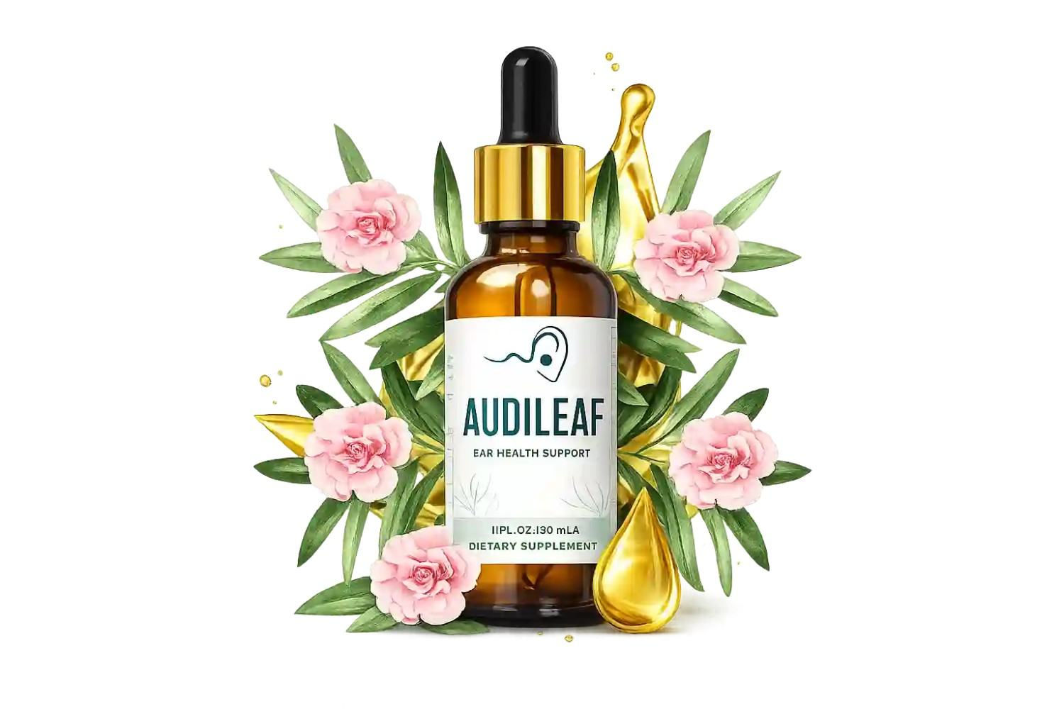 AudiLeaf™ liquid dropper bottle for ear health support